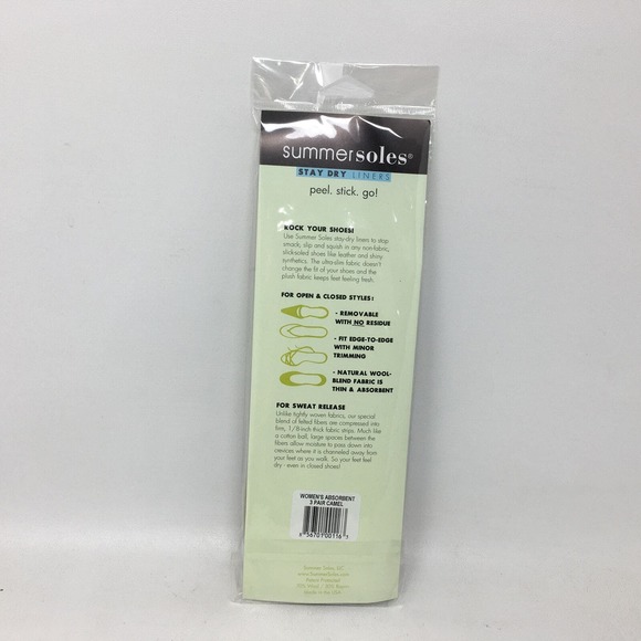 Summer Soles 3 Pair Ultra Absorbent Stay Dry Shoe Liners, Women's Size 5-11 - Ta - Picture 2 of 8